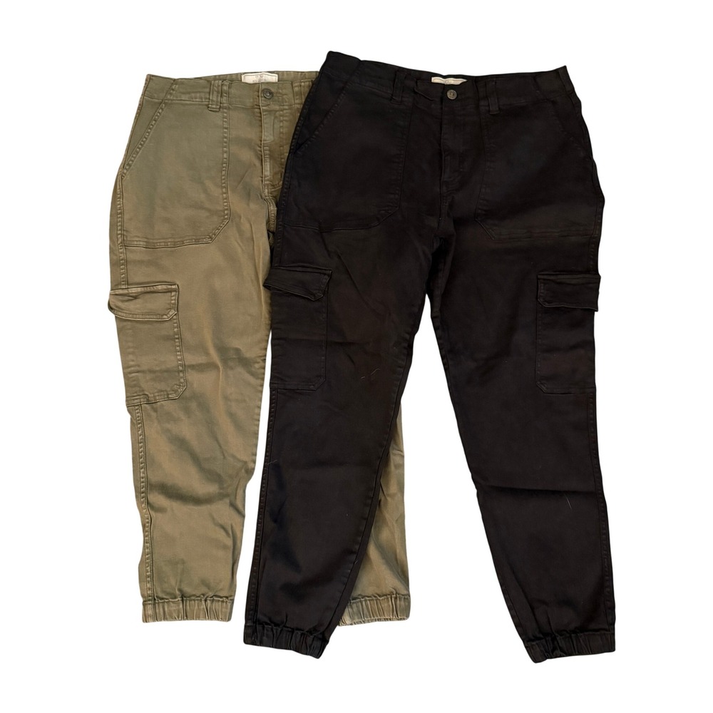 FatFace Cargo Jogger Pants Womens 10 Black Olive Green Excellent Utility Lot 2pk